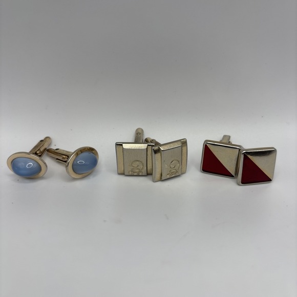 Anson Other - Lot Of Vintage Cufflinks, Silver & Gold Tone, 2 Anson &‎ 1 Quality Correct
